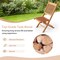 Costway Patio Folding Chair Indonesia Teak Wood Slatted Seat Natural Portable Outdoor